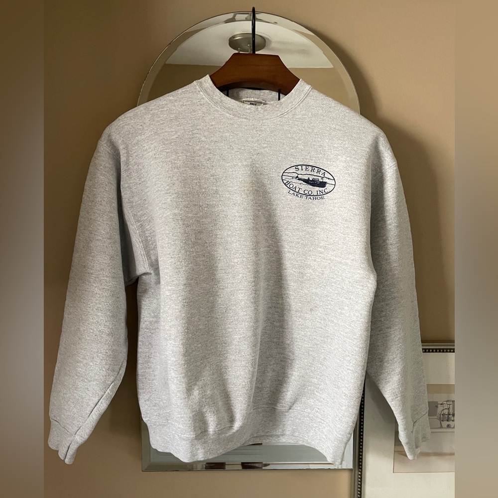 Serra Gray Crewneck Sweater with Ribbed Details